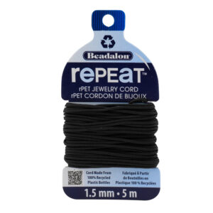 RePEaT Jewelry Cord - Black - 1.5 mm (0.59 in), 5 m (16.4 ft)