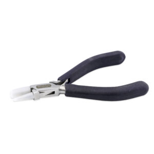 Designer Series Nylon Jaw Pliers, Flat/Round Nose, Dark Blue Vinyl-Free Grips, Stnles Stl, Rnd Taper 0.09 - 0.27in/2.2 -7mm, Flat 0.32 x 0.79in/8.1 x 20.1mm, 5.25in/13.3cm