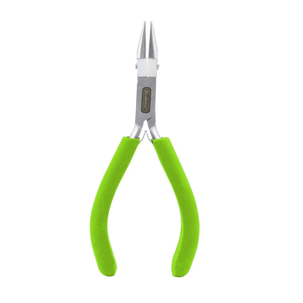 Professional Series Nylon Inner Jaw Chain Nose Pliers, Lime Green Vinyl-Free Grips, Stainless Steel, Box Joint, Double Leaf Springs, 5.75 in / 14.6 cm - Image 5