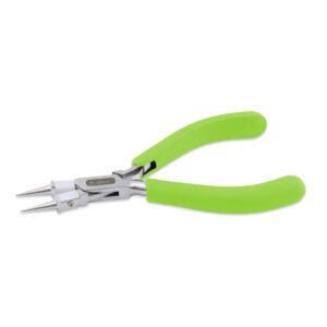 Professional Series Nylon Inner Jaw Round Nose Pliers, Lime Green Vinyl-Free Grips, Stainless Steel, Box Joint, Double Leaf Springs, 5.75 in / 14.6 cm