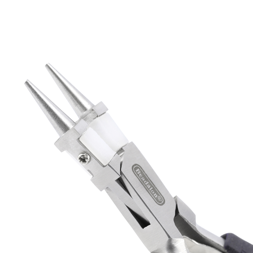 Professional Series Nylon Inner Jaw Round Nose Pliers, Dark Blue Vinyl-Free Grips, Stainless Steel, Box Joint, Double Leaf Springs, 5.75 in / 14.6 cm - Image 2