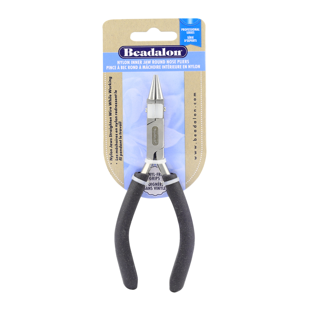 Professional Series Nylon Inner Jaw Round Nose Pliers, Dark Blue Vinyl-Free Grips, Stainless Steel, Box Joint, Double Leaf Springs, 5.75 in / 14.6 cm - Image 3