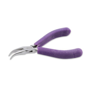 Designer Series Artistic Wire Glimmer Bent Chain Nose Pliers, Lavender Speckle Vinyl-Free Grips, Stainless Steel, Box Joint, Double Leaf Springs, 4.75 in / 12 cm