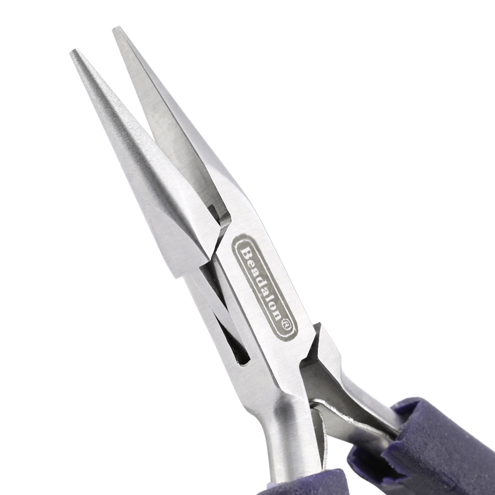 Designer Series Chain Nose Pliers, Dark Blue Vinyl-Free Grips, Stainless Steel, Box Joint, Double Leaf Springs, 4.75 in / 12 cm - Image 2