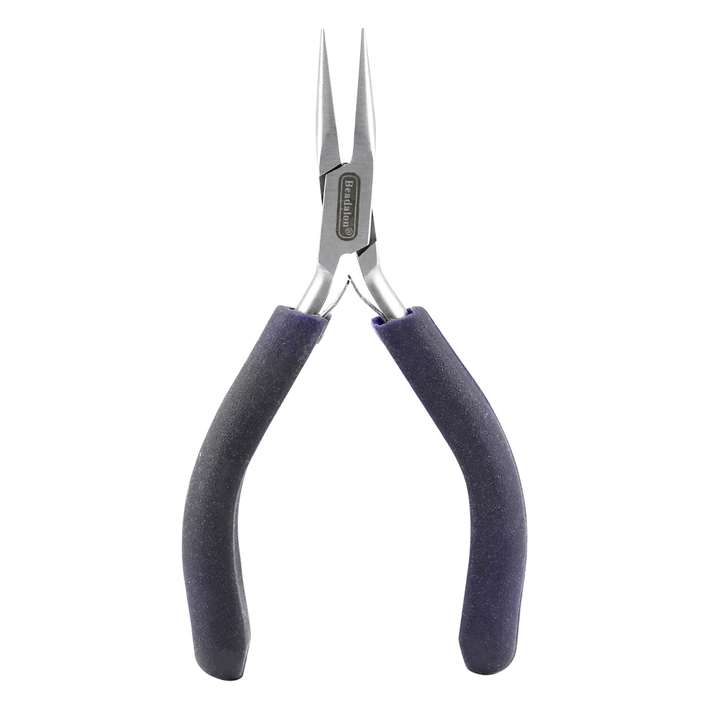 Designer Series Chain Nose Pliers, Dark Blue Vinyl-Free Grips, Stainless Steel, Box Joint, Double Leaf Springs, 4.75 in / 12 cm - Image 5