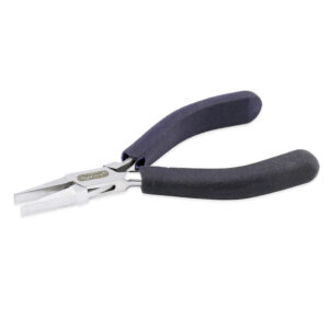 Designer Series Flat Nose Pliers, Dark Blue Vinyl-Free Grips, Stainless Steel, Box Joint, Double Leaf Springs, 4.75 in / 12 cm