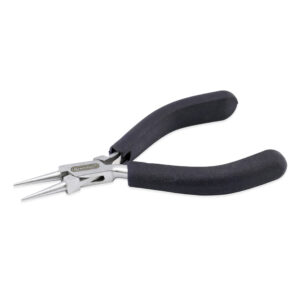 Designer Series Round Nose Pliers, Dark Blue Vinyl-Free Grips, Stainless Steel, Box Joint, Double Leaf Springs, 4.75 in / 12 cm