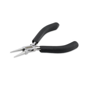 Designer Series Round Nose Pliers, Black Vinyl-Free Grips, Stainless Steel, Box Joint, Double Leaf Springs, 4.75 in / 12 cm