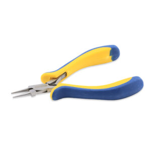Designer Series Ergo Round Nose Pliers, Yellow & Blue Vinyl Free Grips, Stainless Steel Box Joint, 5.25 in / 13.3 cm