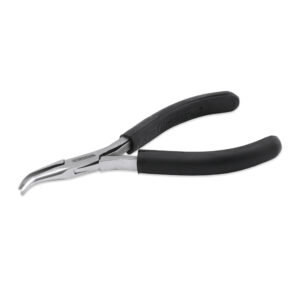 Econo Series Bent Chain Nose Pliers, Black Vinyl-Free Grips, Steel Box Joint, Double Leaf Springs, 5 in / 12.7 cm