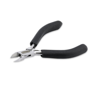 Designer Series Semi-Flush Cutter, Black Vinyl-Free Grips, Stainless Steel, Box Joint, Double Leaf Springs, 4.75 in / 12 cm