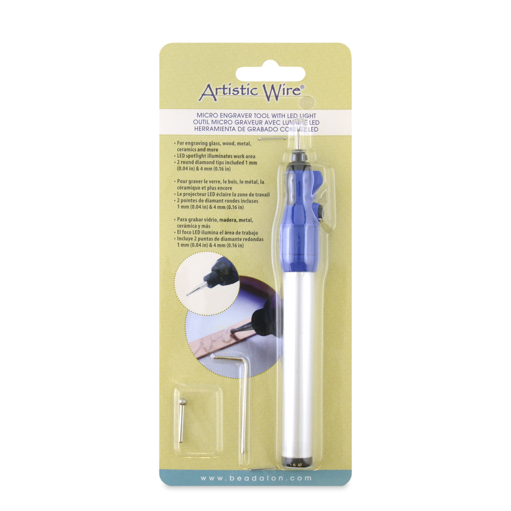 Micro Engraver Tool with LED Light, 1 mm / 0.04 in and 4 mm / 0.16 in, Tips, 1 Allen Wrench, Requires 2 AAA Batteries not included - Image 7