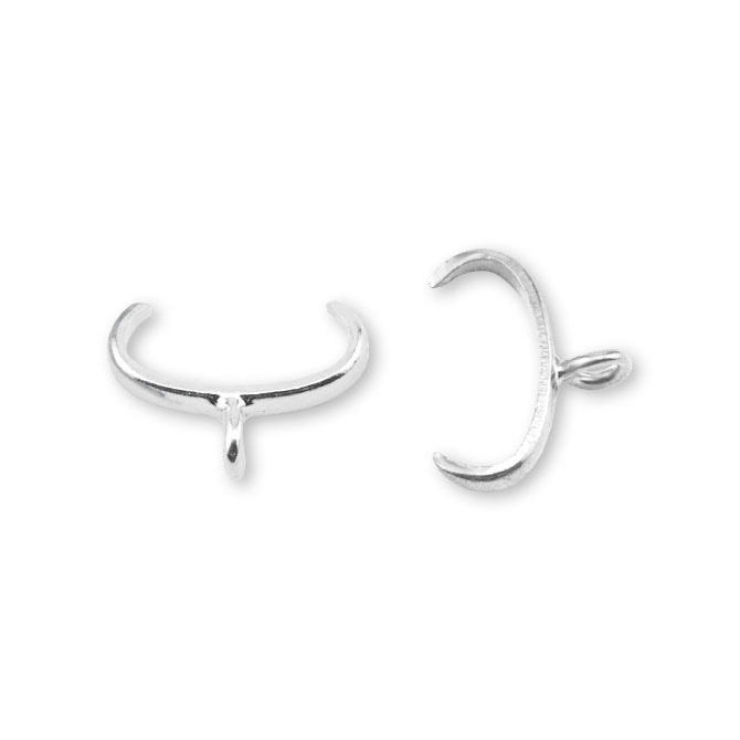 Pinch Bail, 10 mm / .4 in, Silver Plated, 10 pc