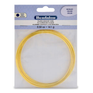 Memory Wire, Round, Necklace, Gold Color, 0.5 oz / 14 g, approx. 18 coils/pack