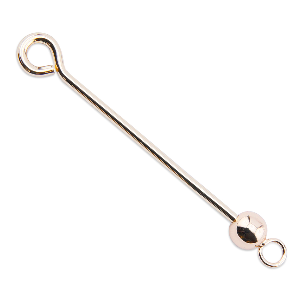 Instant Pendant, 6 mm Round with 5 mm Ring Screw-on Finials, 36.60 mm / 1.44 in, Pin dia. 1.60 mm / 0.060 in, Gold Color E-coat, 3 pc