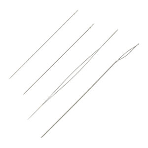 Beading Needle Variety Pack, Hard Needles #10 /0.46 mm, 50.8 mm / 2 in, and #12 0.42 mm, 50.8 mm / 2 in, Big Eye 57.15 mm / 2.25 in, Collapsible Eye 63.5 mm / 2.5 in, 4 pc