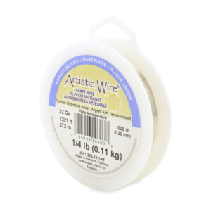 Artistic Wire - Silver Plated Colors - Tarnish Resistant Silver - 32 ga, 1/4 lb Spool