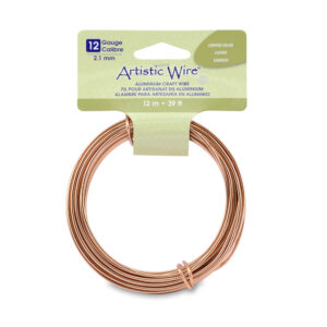 Artistic Wire, Aluminum Craft Wire, 12 Gauge / 2.1 mm, Round, Copper Color, 39.3 ft / 12 m