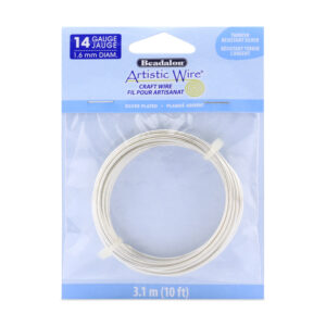 Artistic Wire - Silver Plated Colors - Tarnish Resistant Silver - 14 ga, Coil - 10 ft