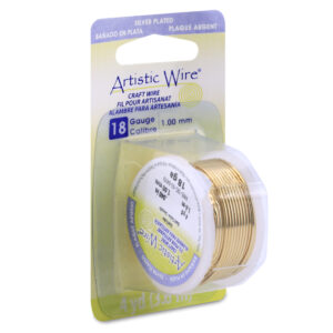 Artistic Wire - Silver Plated Colors - Gold Color - 18 ga, Dispenser Spool
