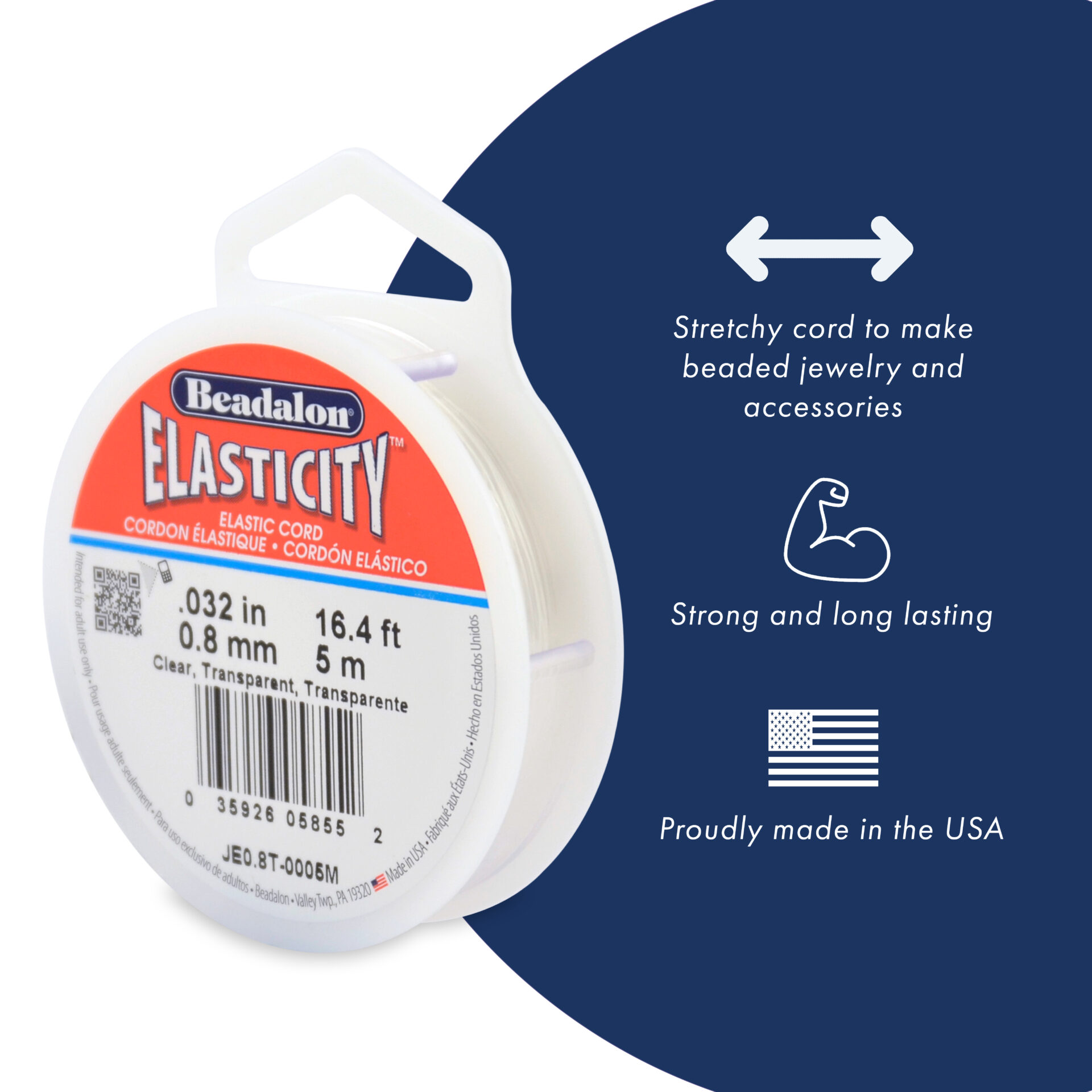 Elasticity Stretch Cord - Satin Silver - Image 2