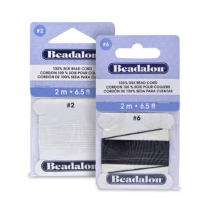 100% Silk Bead Cord - Card - Black