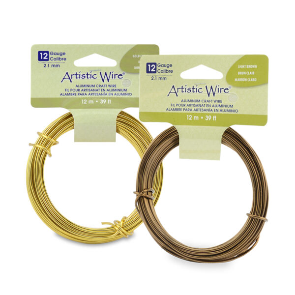 Artistic Wire, Aluminum Craft Wire, 12 Gauge / 2.1 mm, Round, Black, 39.3 ft / 12 m