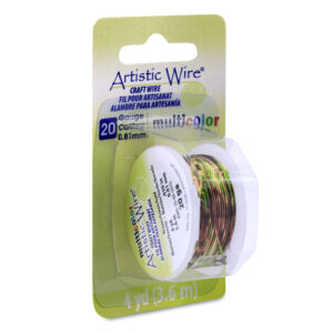 Artistic Wire, 20 Gauge / .81 mm Tarnish Resistant Colored Copper Craft Wire, Multicolor Brown, Green, Gold, 4 yd / 3.6 m