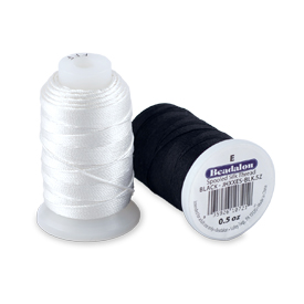100% Silk Bead Cord - Bobbins - Black