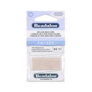 100% Silk Bead Cord - Card - Light Pink - 4