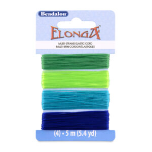 Elonga Multistrand Stretch Cord - Green, Lime, Medium Blue, Blue - 0.70 mm, MultiPack