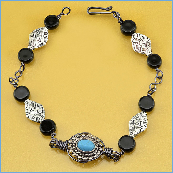 Black Turquoise Ankle Bracelet