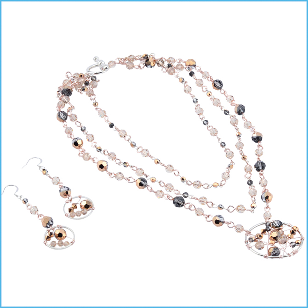 Rose Gold Relish Necklace and Earrings